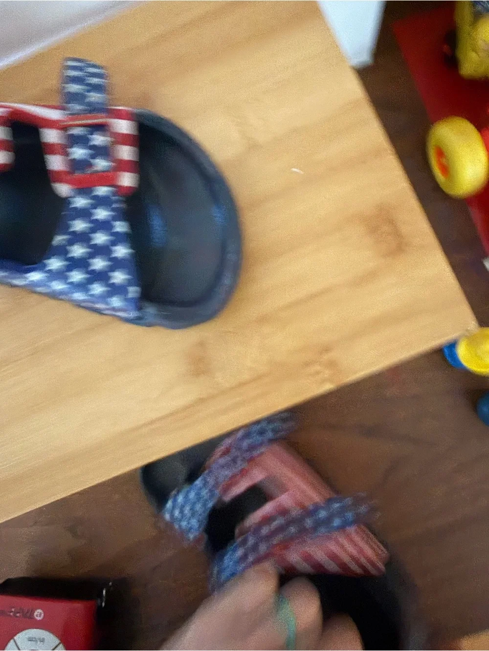 Birki’s Kids Sz 28 (10-10.5) Arizona Star & Stripe Buckle Sandals - Blue/Red USA